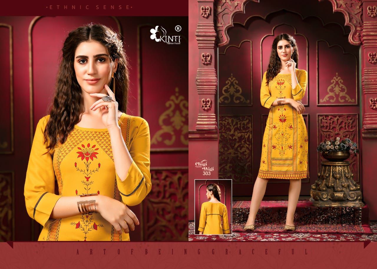Kinti Chigi Wigi 3 Fancy Casual Wear Rayon Designer Printed Kurti Collection